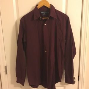 Ralph Lauren Maroon Collared Button Down Shirt